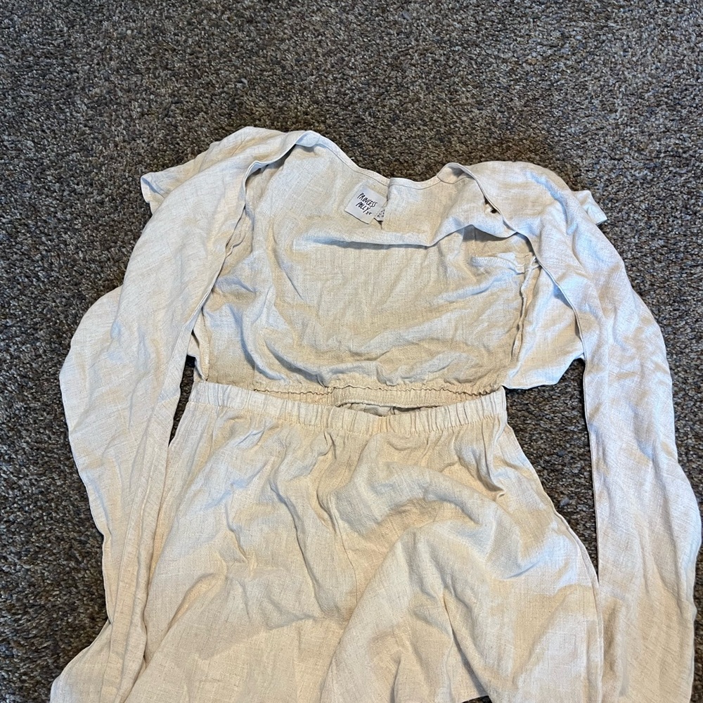 Princess Polly Cream Long Sleeve Dress